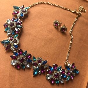 Statement Necklace Hot pink and Blue